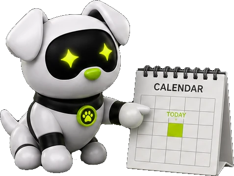 Chintu pointing at today on a calendar