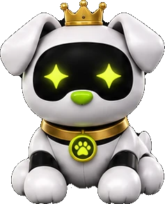 Chintu wearing a tiny gold crown